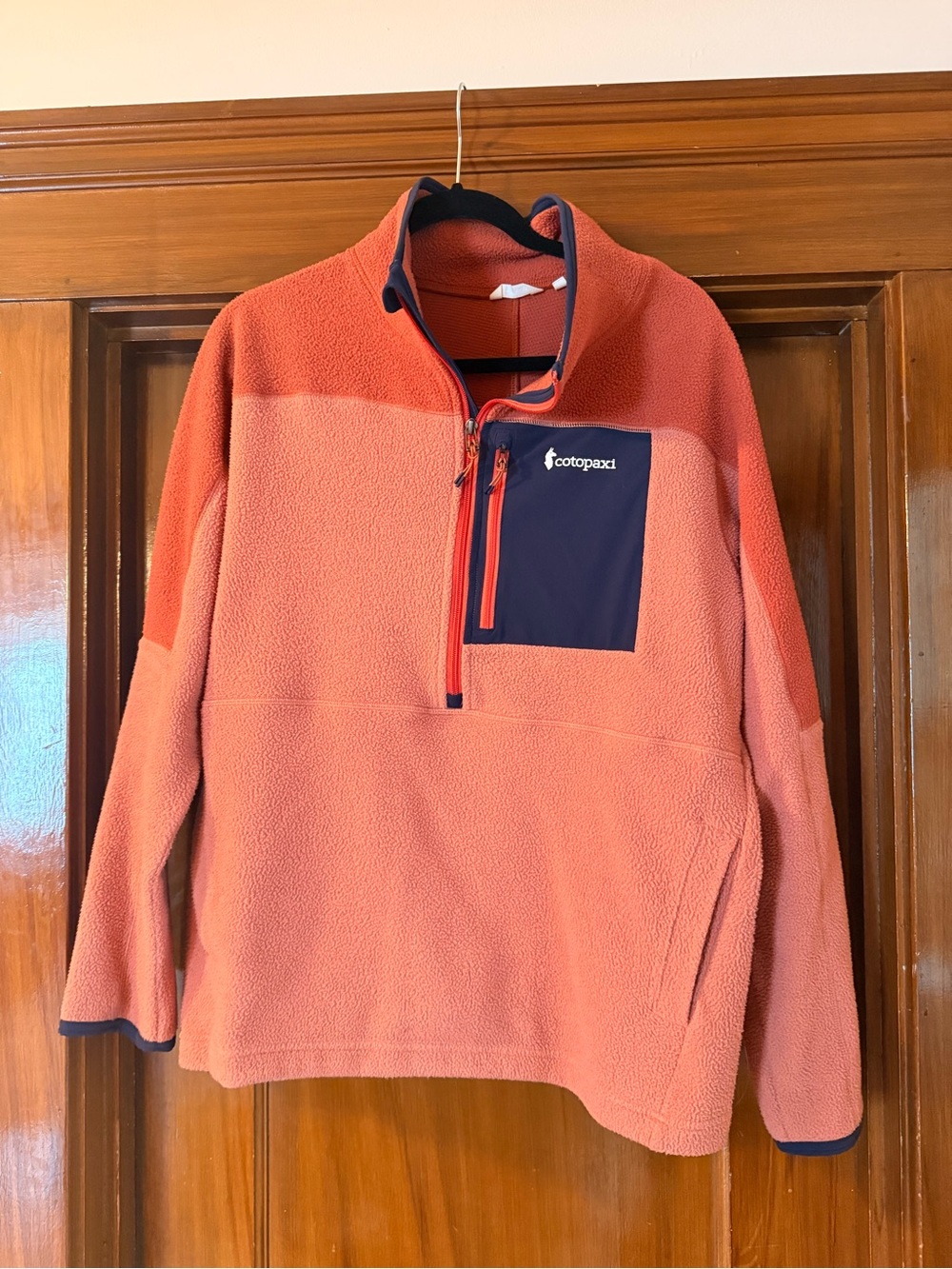 Cotopaxi Coral Fleece Pullover with Navy Chest Pocket
